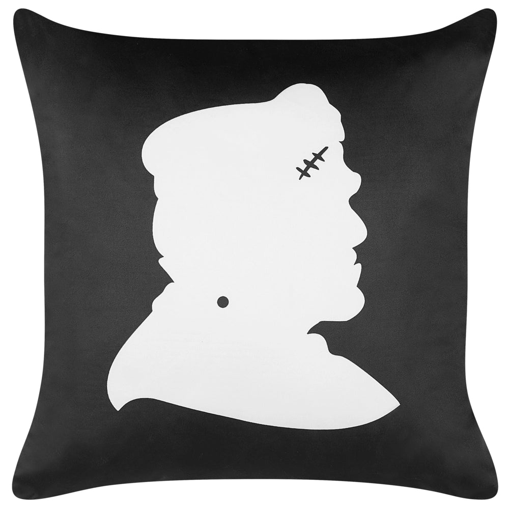 Set di 2 cuscini decorativi in velluto nero fantasia Frankenstein 45 x 45 cm quadrati accessori per Halloween decorazione