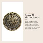 Concime - Punti metallici 20 pezzi - Punti di rame - Punti rotondi decorativi - Punti da giacca - Punti da ricamo - Adatti per DIY cucito - Punti per abbigliamento