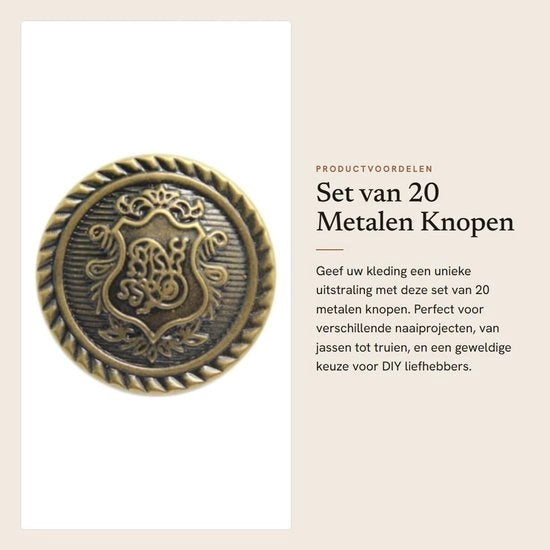 Concime - Punti metallici 20 pezzi - Punti di rame - Punti rotondi decorativi - Punti da giacca - Punti da ricamo - Adatti per DIY cucito - Punti per abbigliamento