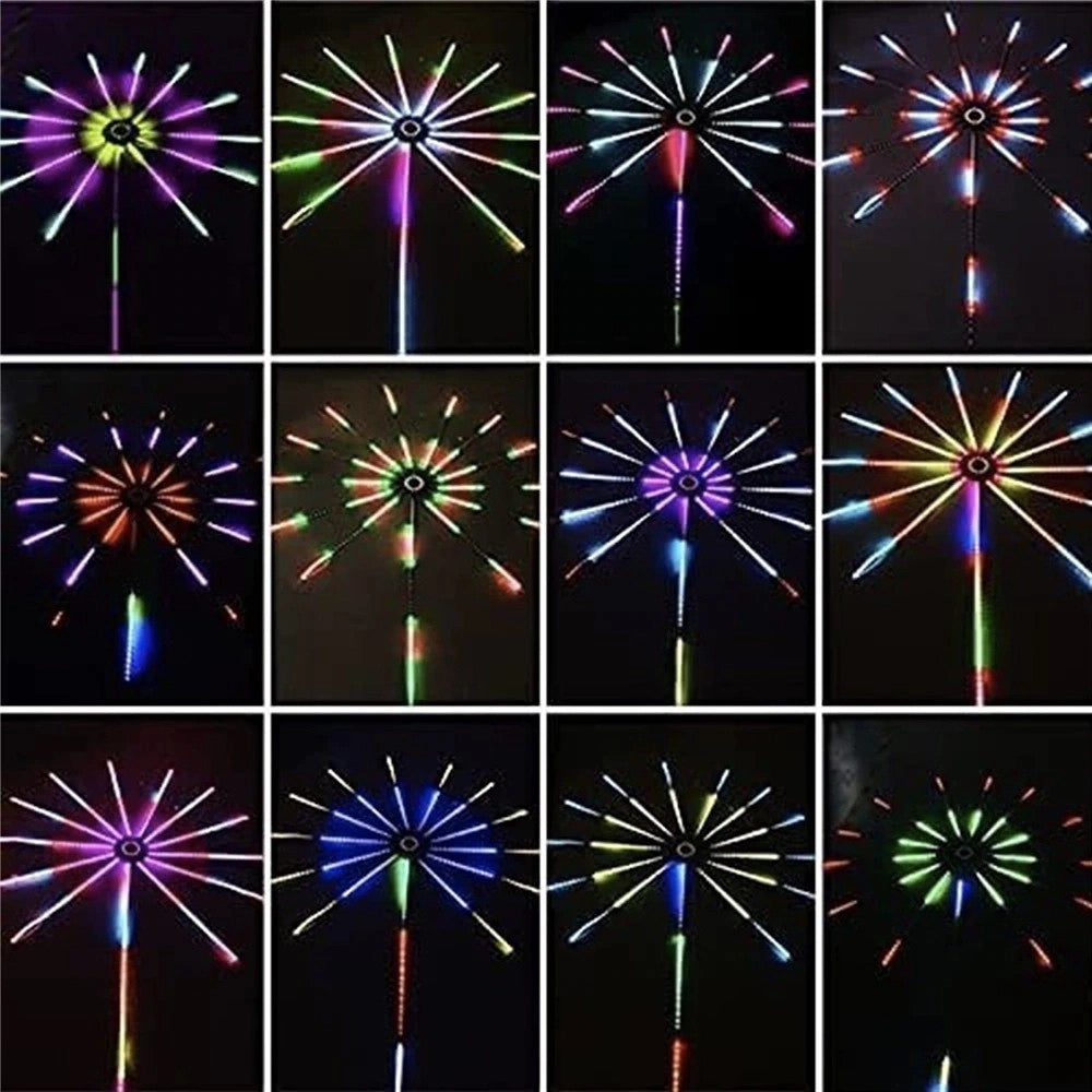 Trade Shop - Strip Led Adesiva Effetto Fuochi D'artificio Controllo Smart A Tempo Di Musica -