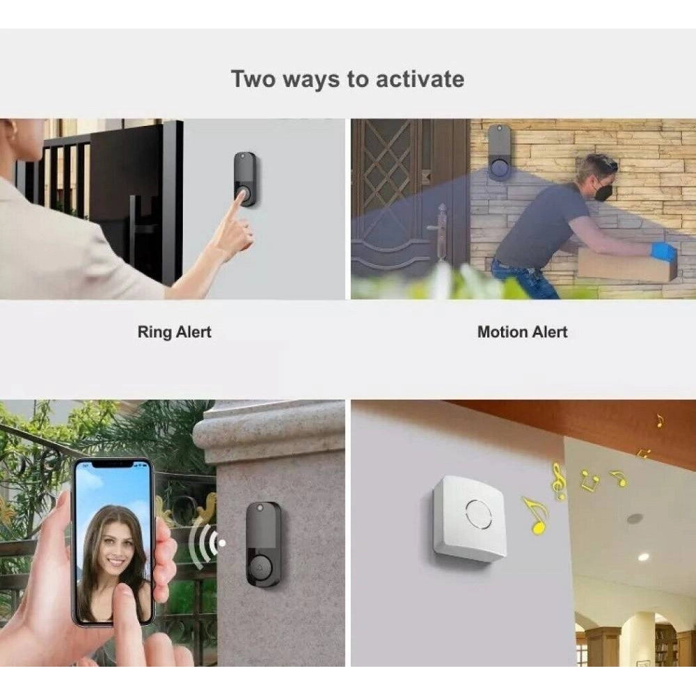 Trade Shop - Videocitofono Ip Senza Fili Wifi Campanello Smart Sensore Di Movimento Ip10a -