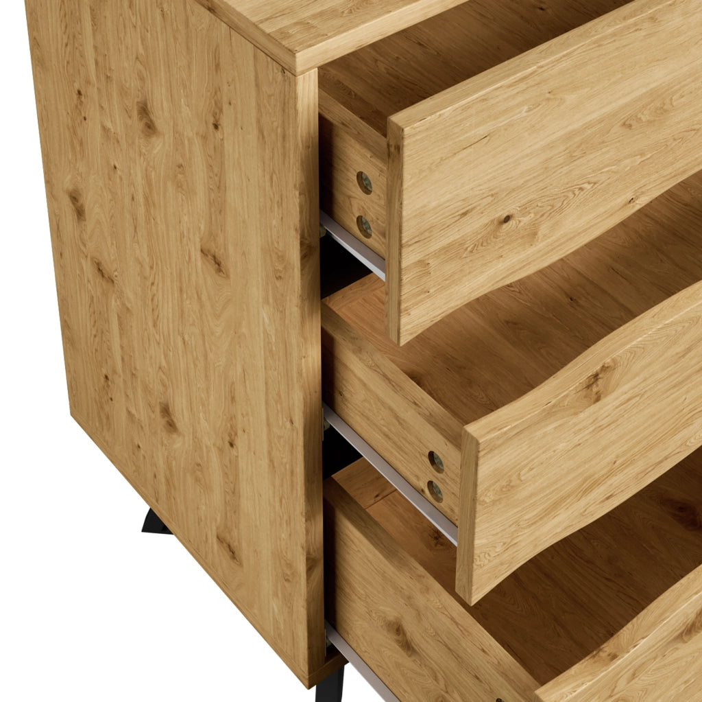 Credenza moderna in legno con 6 cassetti, 120x40x75,5 cm
