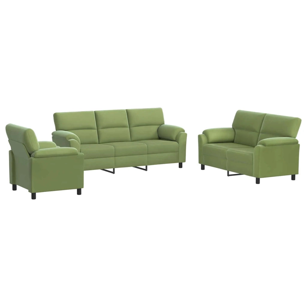 Set di divani 3 pcs Verde chiaro Velluto 3430479
