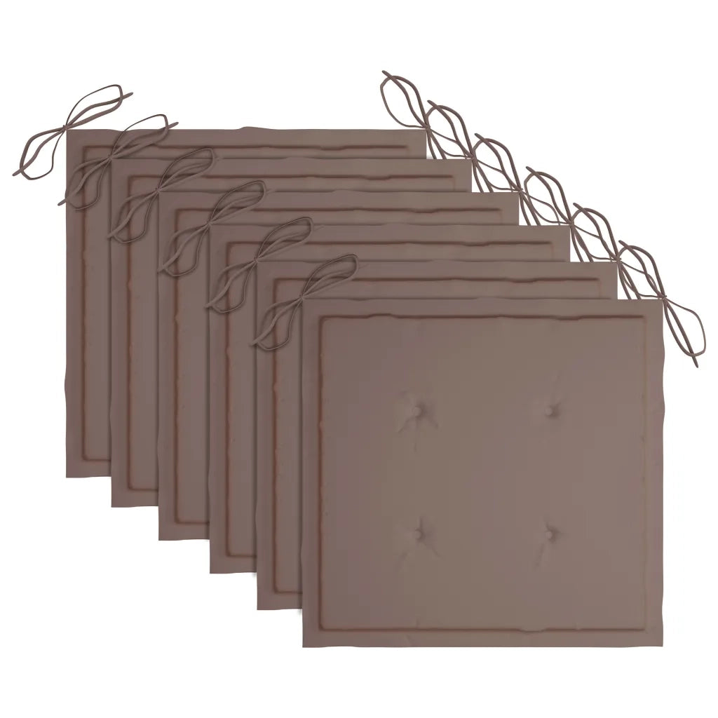 Sedie da Giardino con Cuscini 6 pz in Legno Massello di Teak 3078589