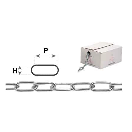 CATENA GENOVESE NICHELATA n°11 (16 mm) - PxH 13x4 - scatola 25 mt - CATENIFICIO RIGAMONTI