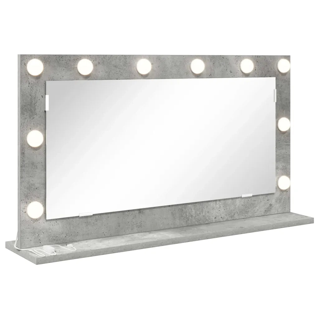 Specchio da Vanità Rettangolare Grigio cemento 80 x 45 x 18 cm 868320