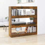 Libreria Divisorio-Scaffale per Libri-Mobile di Stoccaggio Rovere Fumo 100x30x103 cm