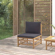 Divano Centrale da Giardino con Cuscini Grigio Scuro BambÃ¹cod mxl 111792
