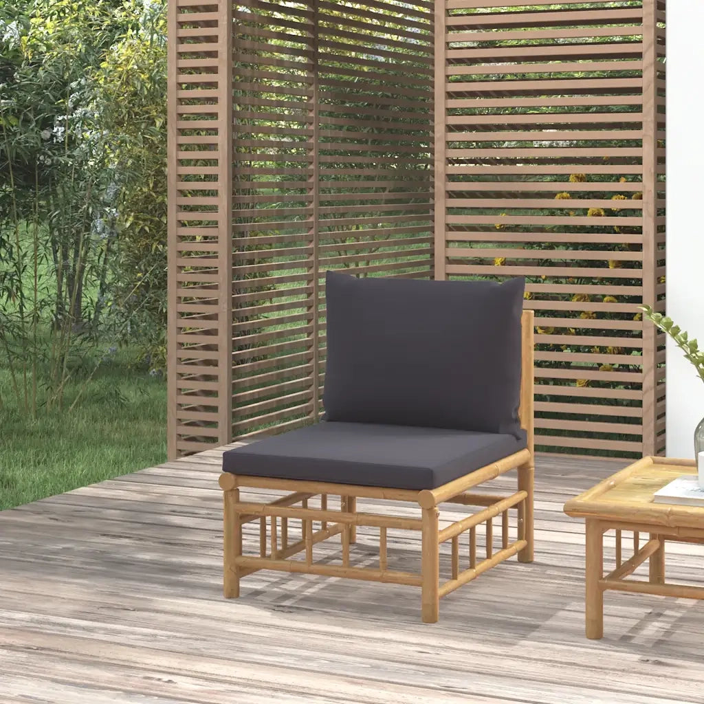 Divano Centrale da Giardino con Cuscini Grigio Scuro BambÃ¹cod mxl 111792