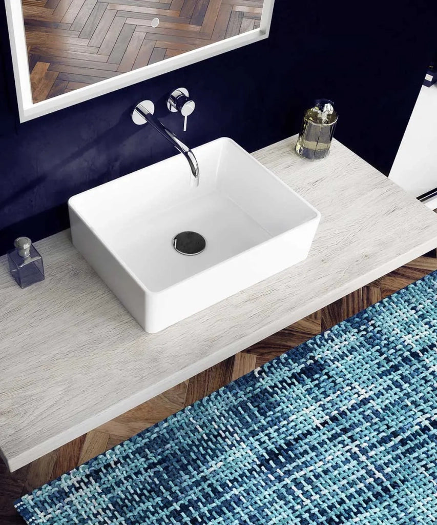 Tappeto bagno CRAZY BLU cm.60x120 in micorfibra misto cotone, morbido antiscivolo lavabile in lavatrice, tappetino lavello sanitari