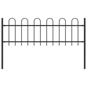 Recinzione da Giardino BOXTEL con Parte Superiore ad Anello in Acciaio 170x60 cm Nero 144928