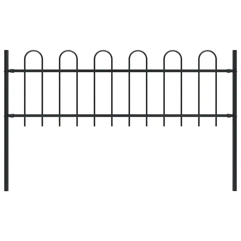 Recinzione da Giardino BOXTEL con Parte Superiore ad Anello in Acciaio 170x60 cm Nero 144928