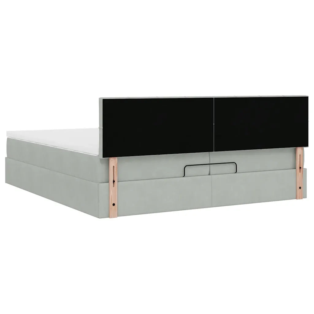 Struttura Letto Pouf con Materasso 200x200 cm in Velluto 3311795
