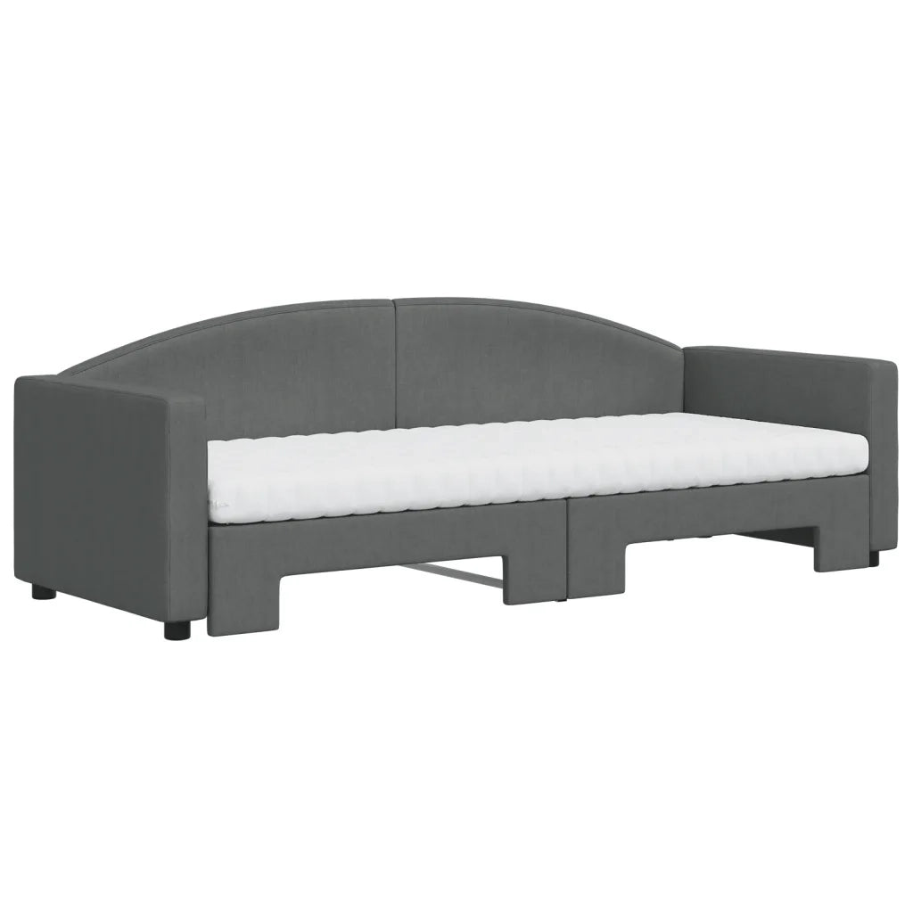 Divano Letto Estraibile Materassi Grigio Scuro 80x200cm Tessuto