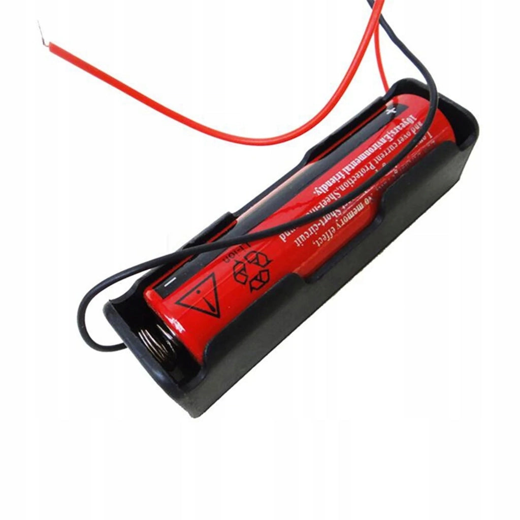 Portabatteria 1x18650 con Fili – Struttura Aperta, Lunghezza Fili 100mm | Progetti DIY, Facile Sostituzione Batteria