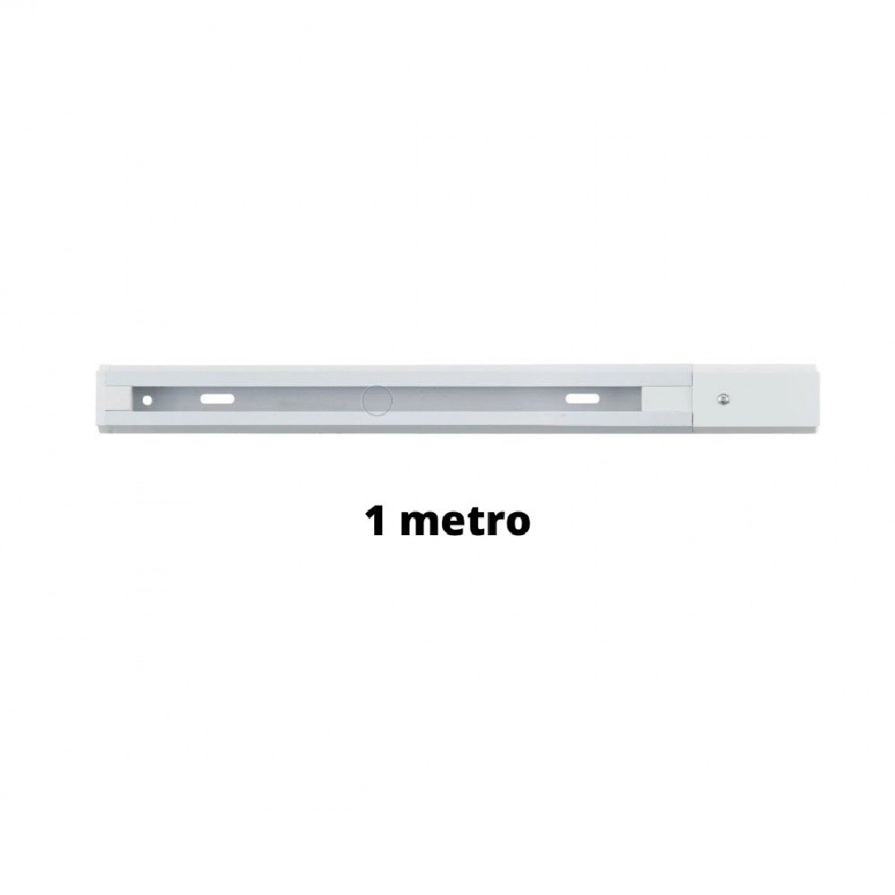 Trade Shop - Binario 1mt Elettrificato 2 Poli Rinforzato Monofase Bianco Faro Pista-b Bina-b -