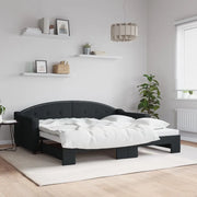 Divano Letto con Letto Estraibile Nero 90x190 cm in Tessuto