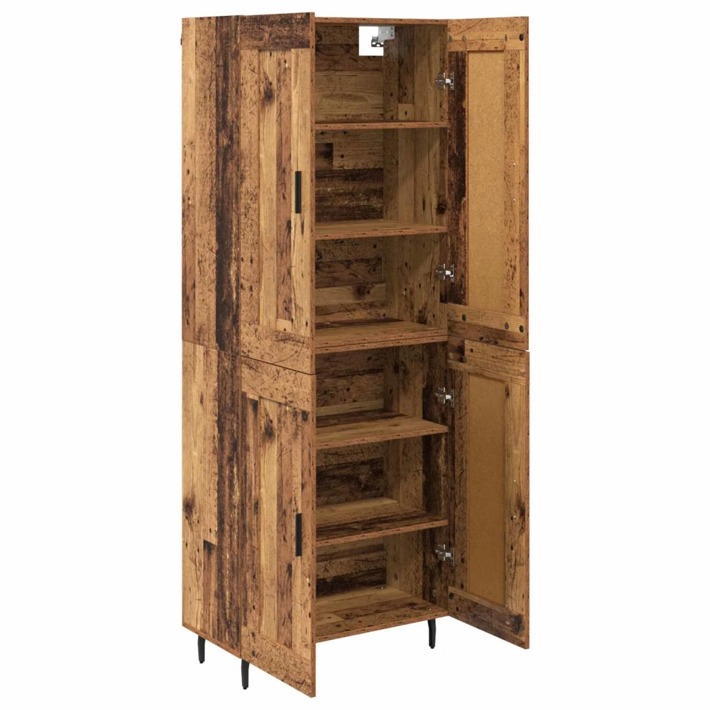 Credenza 2 pz-Set di 2 Buffet-Armadio da cucina Legno vecchio Legno Stratificato e Vetro 289973