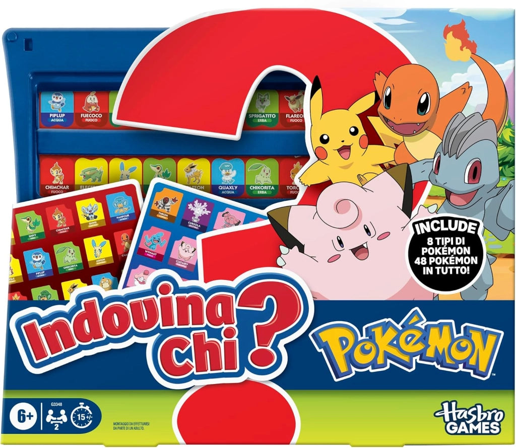 Indovina Chi? Edizione Pokemon | 48 Pokemon | Divertente gioco da tavolo per bambini, bambine e famiglie | 2 giocatori |