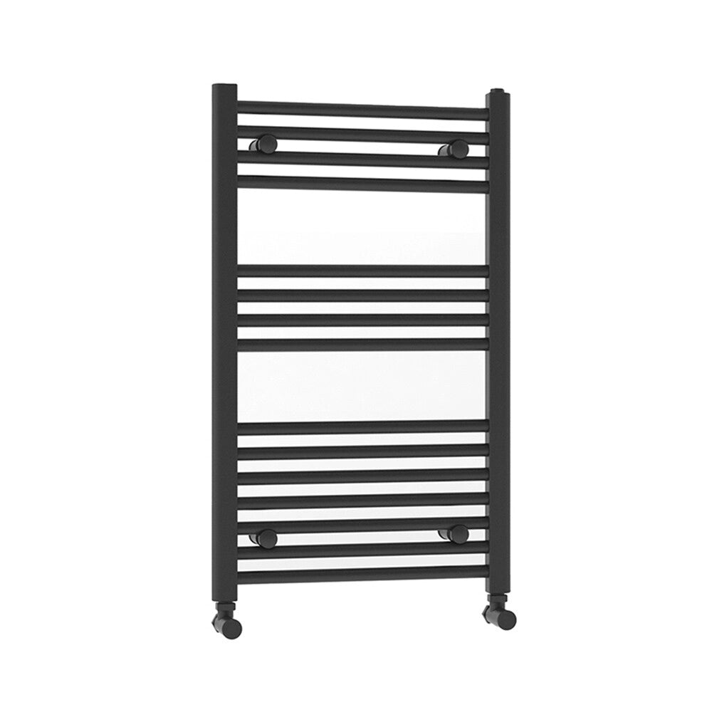 Termoarredo bagno H 80 x L 60 cm in acciaio nero opaco