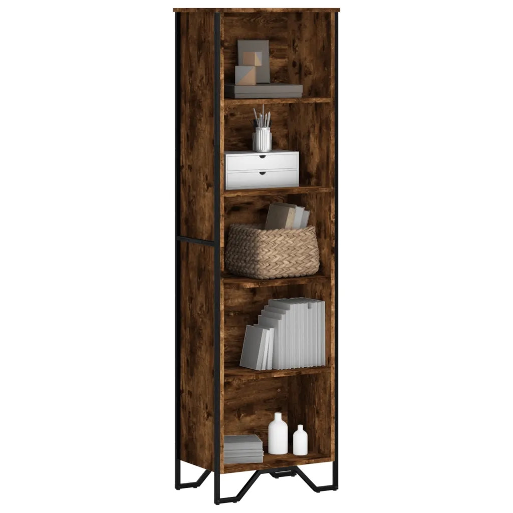 Libreria Rovere Fumo 50x31x169 cm in Legno Multistrato 848616