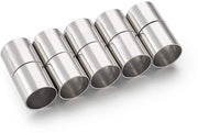 Connettori magnetici in ottone - 5 set - 21,5 x 11 mm - Finitura alta luccicenza platino - Per gioielli - Forte attrazione magnetica - Connettori per gioielli