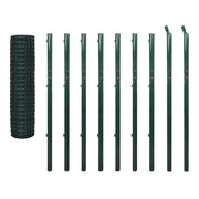 Recinzione da Giardino | Recinzione Euro in Acciaio 10x1,7 m Verde