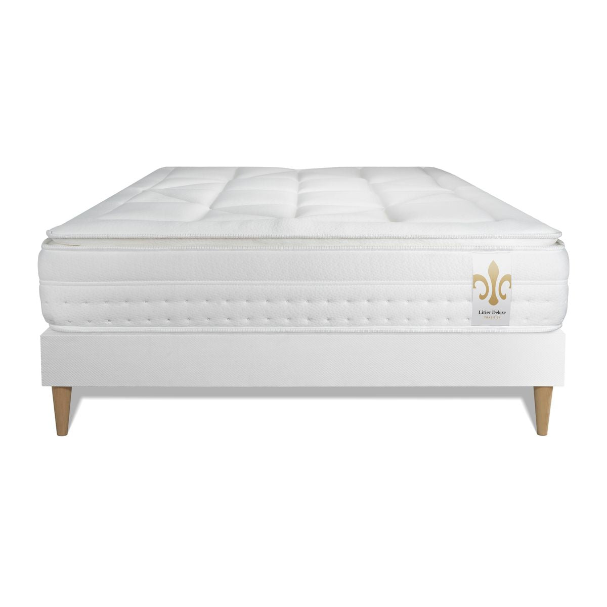 Pacchetto letto completo - Materasso 180x200cm + Box spring con doghe (kit) + 2 cuscini + Piumino - Vingt-Huit PLUS