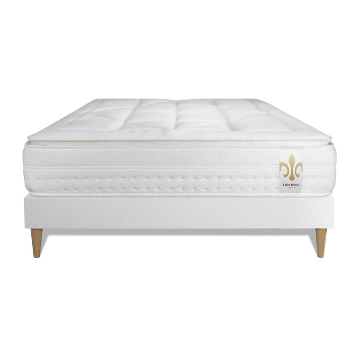 Pacchetto letto completo - Materasso 180x200cm + Box spring con doghe (kit) + 2 cuscini + Piumino - Vingt-Huit PLUS