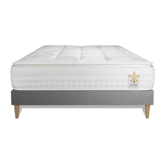 Pacchetto letto completo - Materasso 180x200cm + Box spring con doghe (kit) + 2 cuscini + Piumino - Vingt-Huit PLUS