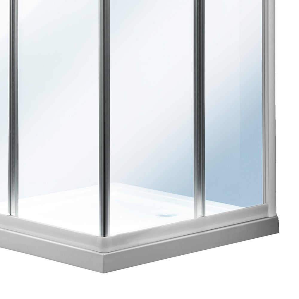 Box doccia quadrato 77-79 x 77-79 x 185 bianco sp.6 mm