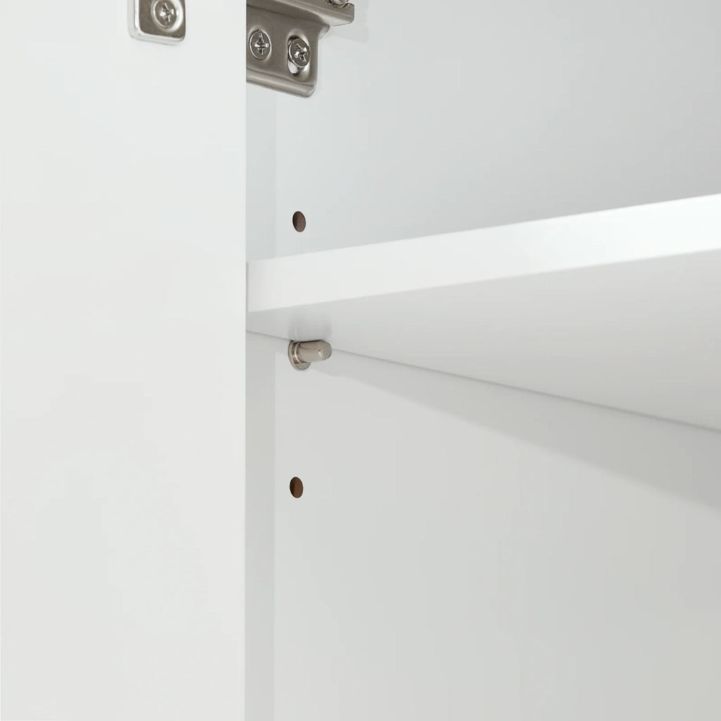 SoBuy Mobile multifunzionale per ingresso, soggiorno e cucina, con 1 cassetto, 1 scomparto e 2 porte, mobile per scarpe e armadio da stoccaggio, Bianco-Naturale L60xP34xA85 cm FSB97-WN