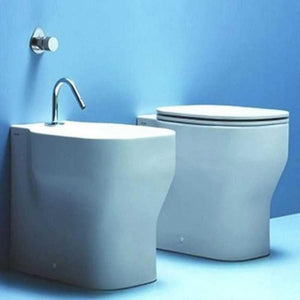 Sanitari sospesi ceramica azzurra glaze wc + bidet + sedile soft