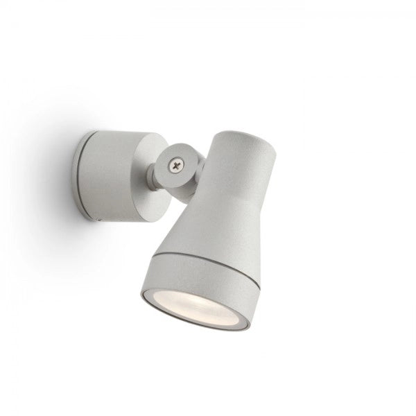 Faretto applique DIREZZA da parete grigio argento 230V GU10 35W IP54