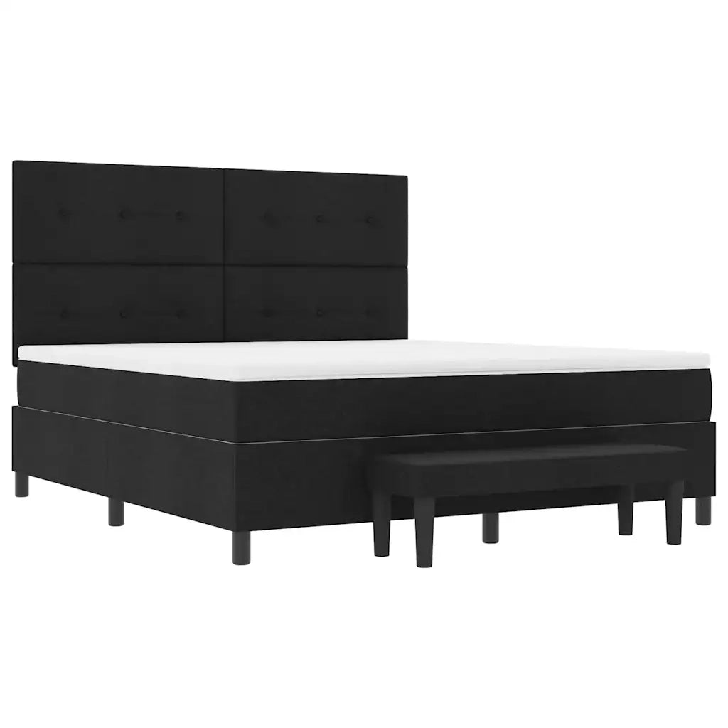 Letto a molle con materasso Nero 180 x 200 cm Tessuto