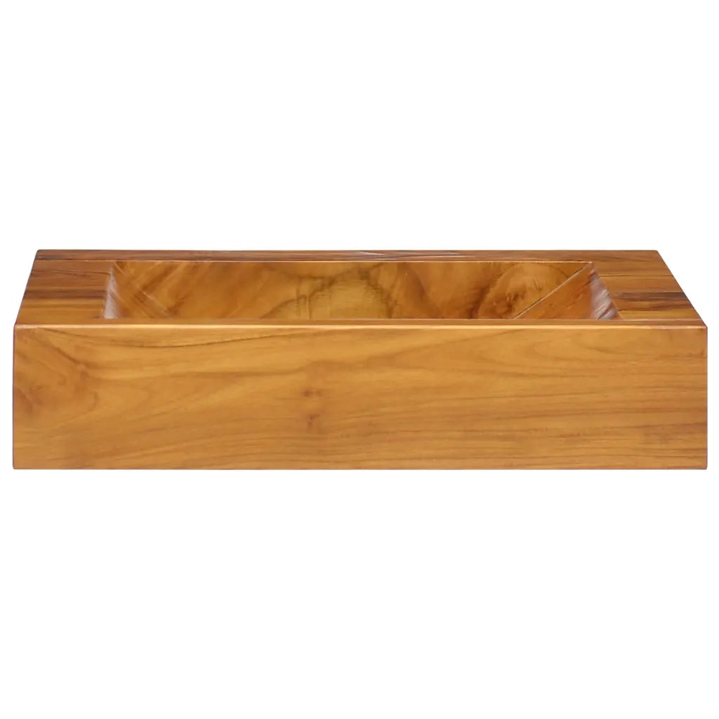 Lavabo-Lavandino-Lavello in Legno Massello di Teak 50x35x10 cm