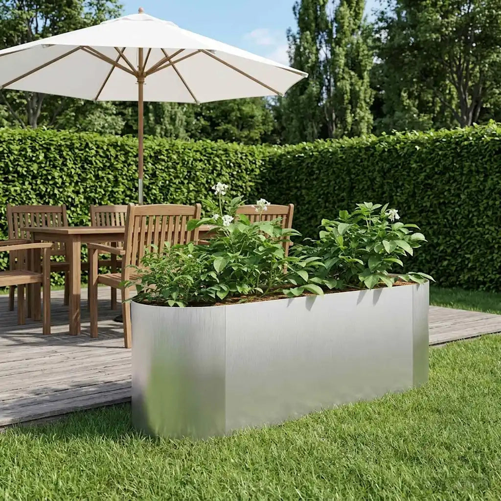 Letto rialzato da giardino Acciaio Inox 120 x 40 x 40 cm 8011688