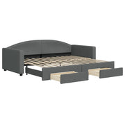 Divano letto | Sof¨¤ letto | Letto singolo Estraibile Cassetti Grigio Scuro 90x200cm Tessuto