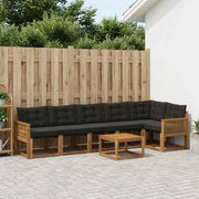 Set di divani da esterno 7 pz Naturale e Nero 3382004