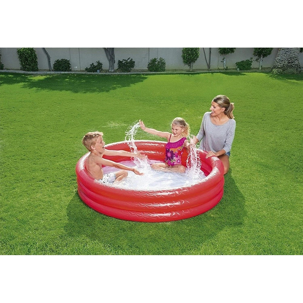 Trade Shop - Piscina Gonfiabile Tinta Unita Effetto Ghiaccio 3 Anelli 152x30cm Giardino 51026 -