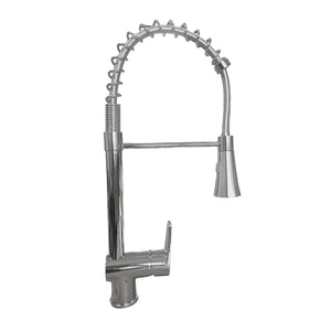 Rubinetto miscelatore estrabile con molla e doccetta multigetto