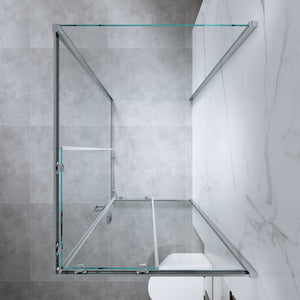 Box Doccia 3 Lati 80x100x80 Cm H185 cm Cristallo Trasparente 6 mm Scorrevole| Kiro