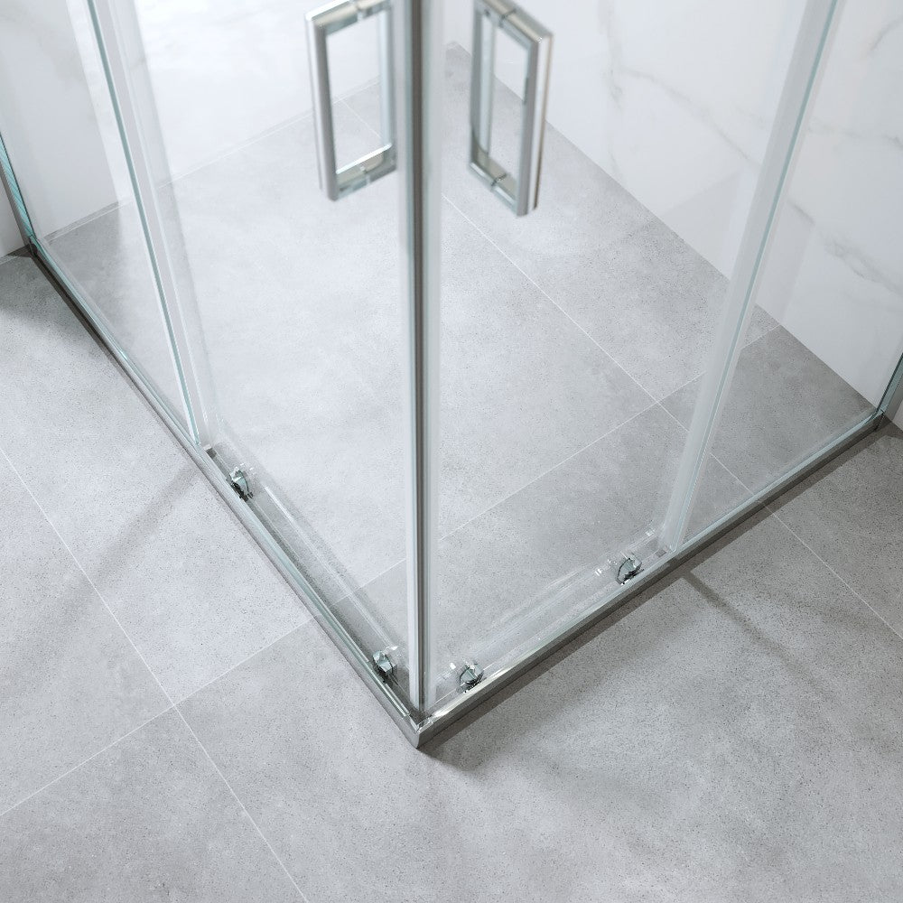 Cabina Doccia Angolare Scorrevole 80x120 Cm H 185 cm vetro Trasparente 6 mm| Kiro