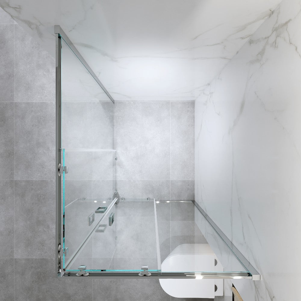 Cabina Doccia Angolare Scorrevole 80x120 Cm H 185 cm vetro Trasparente 6 mm| Kiro