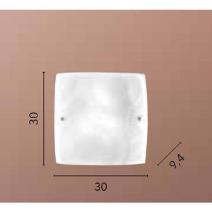 PLAFONIERA MIRO' 2XE27 30X30XH9,4CM BIANCA