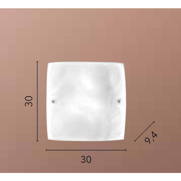 PLAFONIERA MIRO' 2XE27 30X30XH9,4CM BIANCA