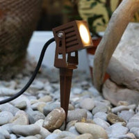 PROIETTORE FARETTO DA ESTERNO CON PICCHETTO LED 7W 3000K CORTEN ZAS BENEITO