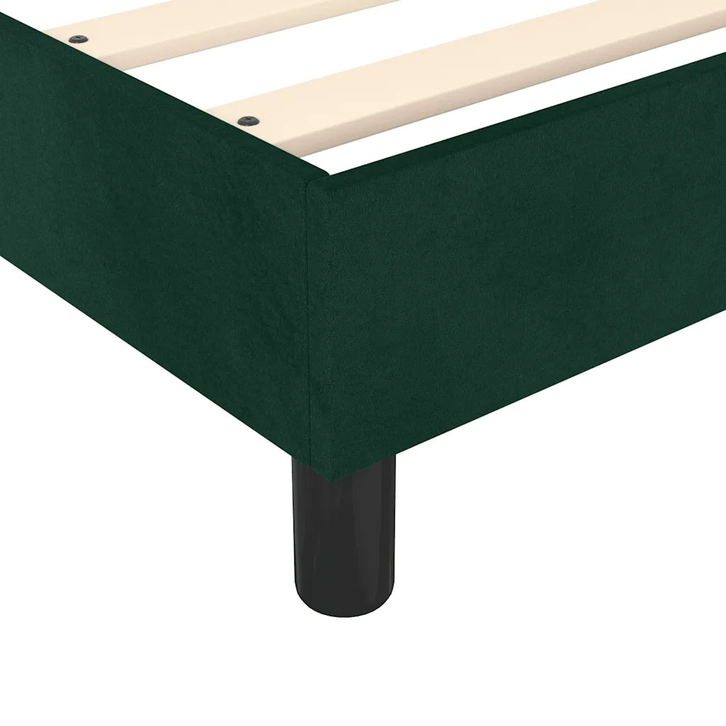 Struttura Letto a Rete a Molle-Giroletto Verde Scuro 120x200 cm in Velluto 483155