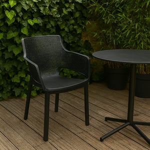 SEDIA ELISA 54X61XH79CM GRAFITE IN RESINA.