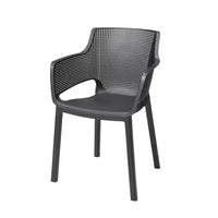 SEDIA ELISA 54X61XH79CM GRAFITE IN RESINA.